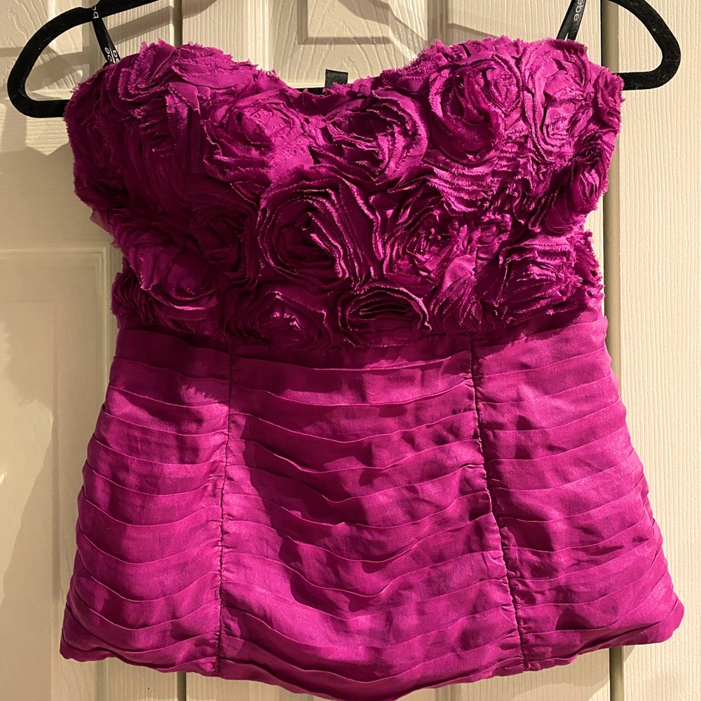 Medium Purple Bebe Strapless Top